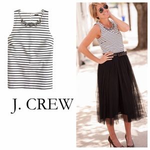 Jeweled Collar Striped Sleeveless Shell Top